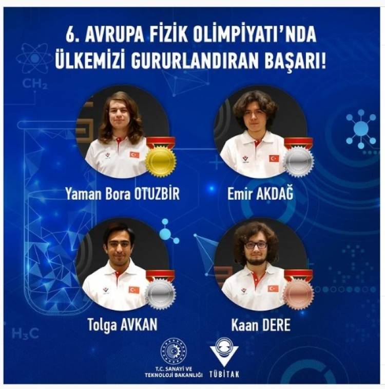 6. AVRUPA FİZİK OLİMPİYATI'INDA ÜLKEMİZİ GURURLANDIRAN BAŞARI